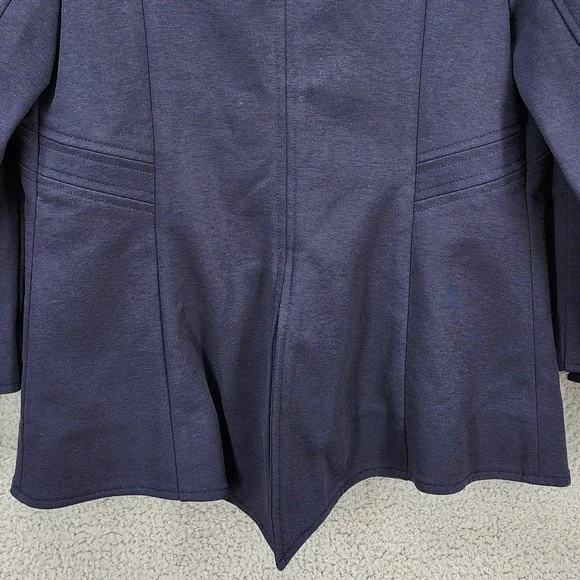 Diane von‎ Furstenberg DVF Navy Blue Knit Blazer Jacket Women's Size 10 - Picture 10 of 11